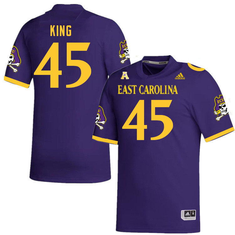 Men #45 Devon King ECU Pirates 2023 College Football Jerseys Stitched-Purple - Click Image to Close
